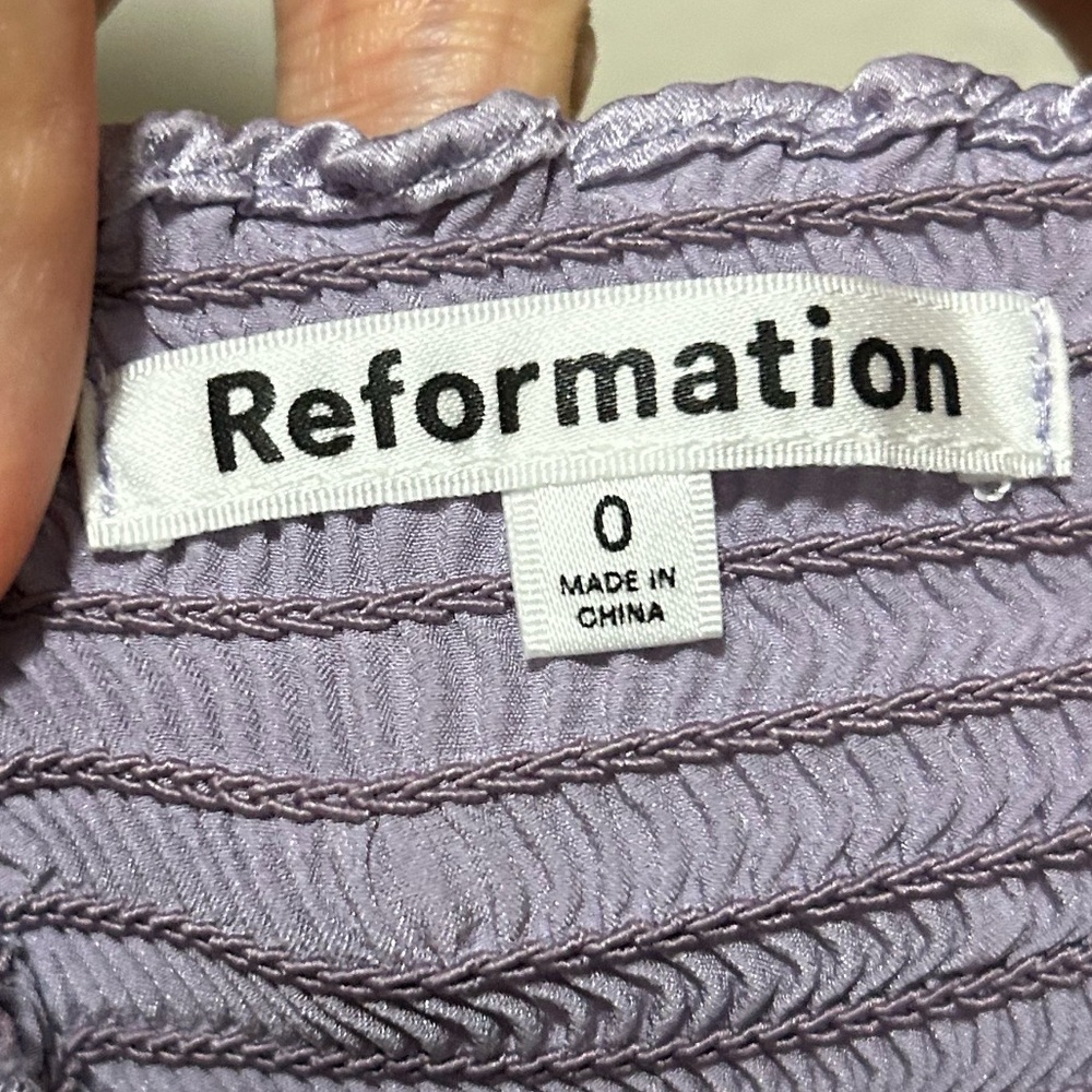 Reformation Overland Silk Top Size 0 in Aura Lilac Purple - Picture 6 of 8